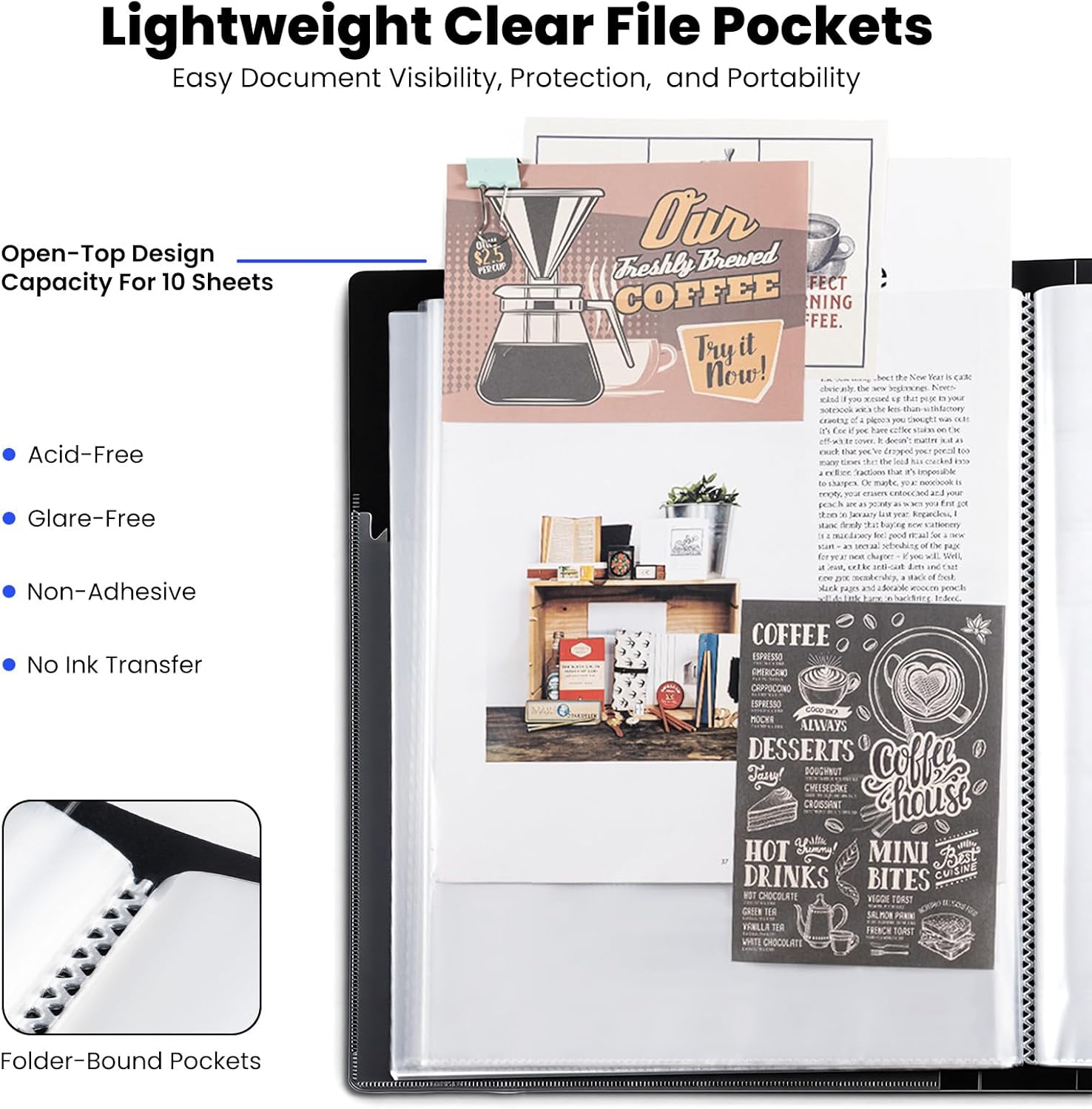 Stageek 30-Pocket Portfolio Binder, 8.5" x 11" photo 4