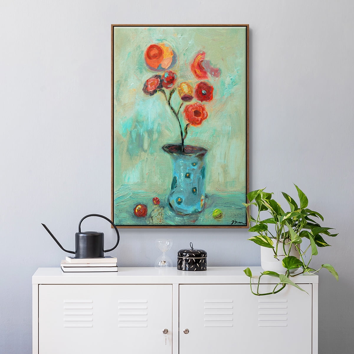 Orange Pop Framed Premium Gallery Wrapped Canvas - Ready to Hang