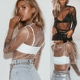 thumbnail image 5 of Women Fashion Sexy Sheer T Shirt Mesh Top Transparent Tops, 5 of 6