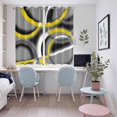 thumbnail image 5 of Yellow Geometric Kitchen Curtains 63 Inch Length, Gray Black Retro Abstract Stripes Lines Grommet Top Bedroom Living Room Curtains, Light Filtering Cafe Curtain Drapes 2 Panels Set 104''x63'', 5 of 9