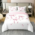 thumbnail image 1 of Erosebridal Housse de Couette 100 % Coton Rose Girly avec Nœud Papillon Format Double, Ensembles de Literie avec Nœud Dessin Animé Format Double, Déco Étoiles de Rêve, Réversible 3 Pcs (Sans Couette), 1 of 6