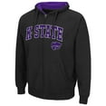 thumbnail image 2 of Men's Colosseum Black Kansas State Wildcats Arch & Logo 3.0 Full-Zip Hoodie, 2 of 3