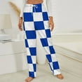 thumbnail image 3 of Kentucky Checkerboard Blue And White Winter Female Pants Flannel High Waist Women Pants Lady Warm Straight Leg Plush Trousers, 3 of 7