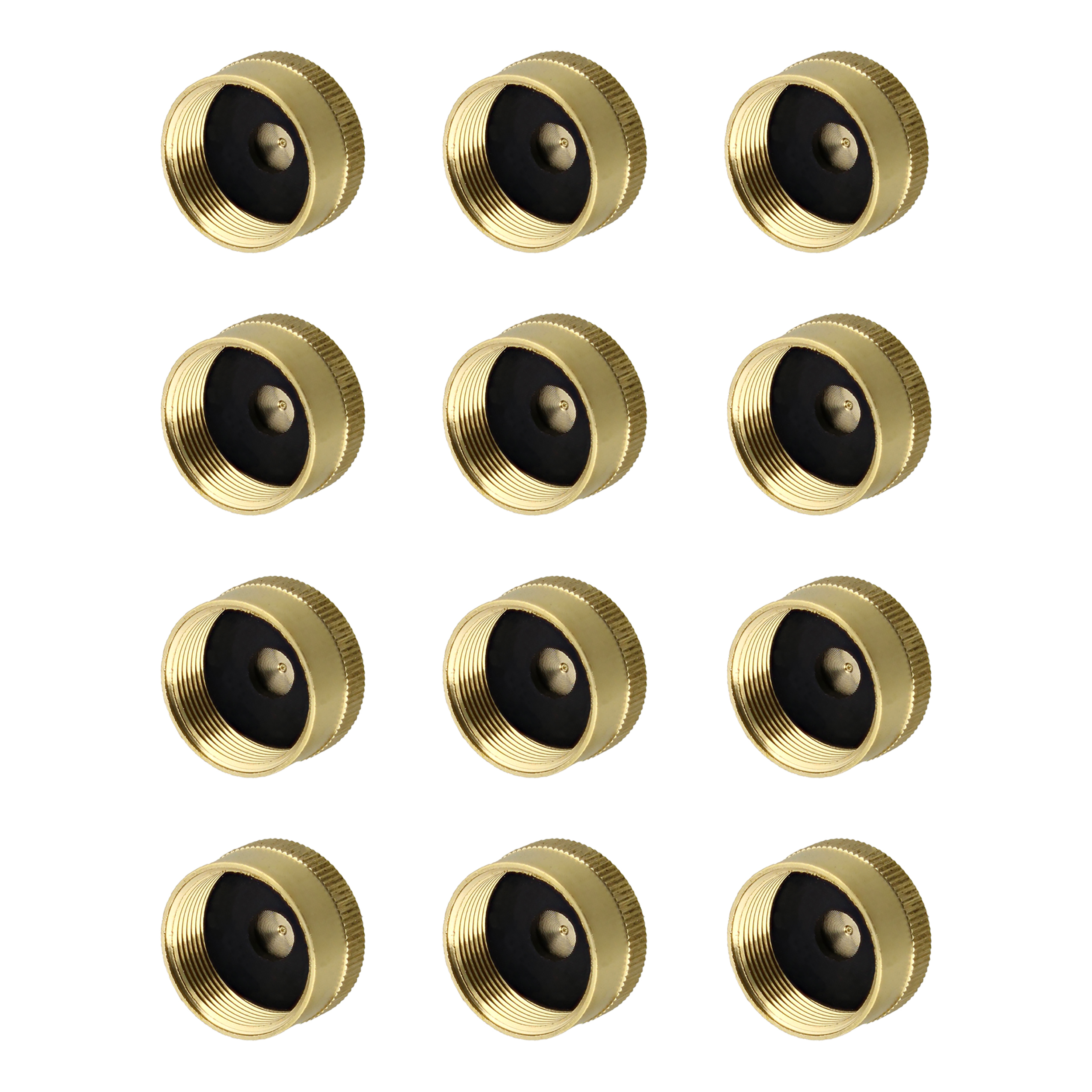 BISupply 1 lb Refill Propane Bottle Caps 12Pk Threaded Sealed Valve