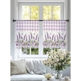 thumbnail image 4 of Purple Lavenders Sheer Curtains 54 Inch Length 2 Panels Set Window Treatments, Spring Floral Plaid Farmhouse Elegant Rod Pocket Semi Curtains for Living Room/Bedroom/Kitchen Décor, 104"W x 54"L, 4 of 7