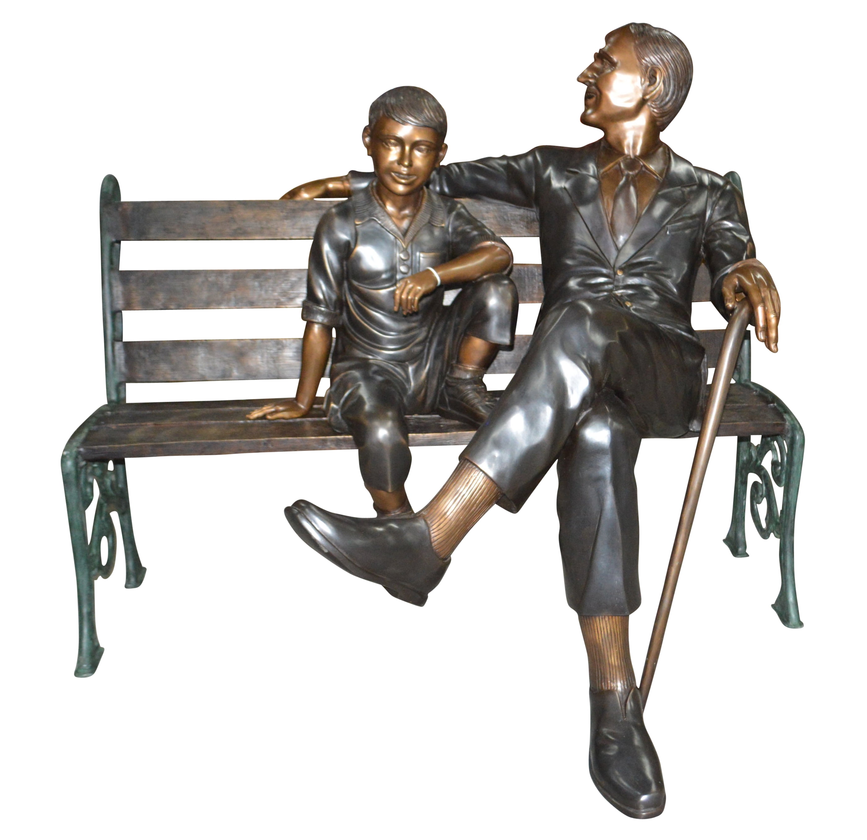 Grandfather An Grandson On A Bench Bronze Statue Size 53 Quot L X 32 Quot W X 44 Quot H Walmart Com Walmart Com