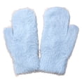 thumbnail image 3 of dianhelloya Adults Mittens Thickened Stretchy Soft Fuzzy Cozy Cold Resistant Solid Color Windproof Winter Women Gloves for Outdoor 1 Pair Light Blue, 3 of 8