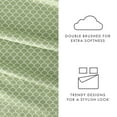 thumbnail image 5 of Noble Linens 4 Piece Pattern Microfiber Bed Sheets Set, Sage Scallops, Queen, 5 of 11