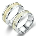 thumbnail image 3 of [Titanium Steel Couple Fashion Ring] Stainless Steel Titanium Steel Luminous Heartbeat Ring Female Men And Women Fashion Electrocardiogram Titanium Steel Couple Ring,Silvery7, 3 of 14