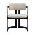thumbnail image 5 of Set of 2 Upholstered Dining Chairs with Beige Fabric and Black Metal Frame, 5 of 10