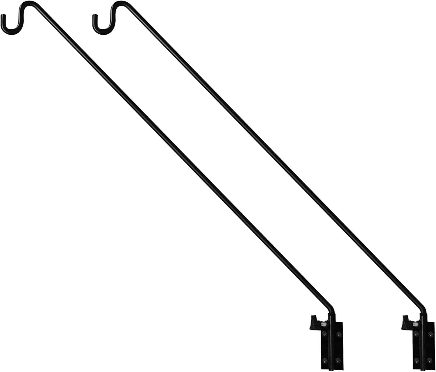 2 Pack Heavy Duty Extensible Adjustable Deck Hooks for Hanging Bird Feeders, Plants, Suet Baskets, Wind Chimes, Lanterns