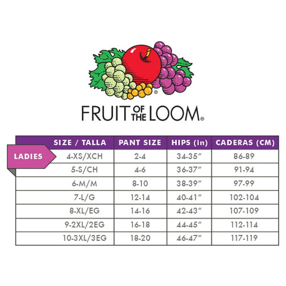 Fruit Of The Loom Sports Bra Size Chart - Chart Walls