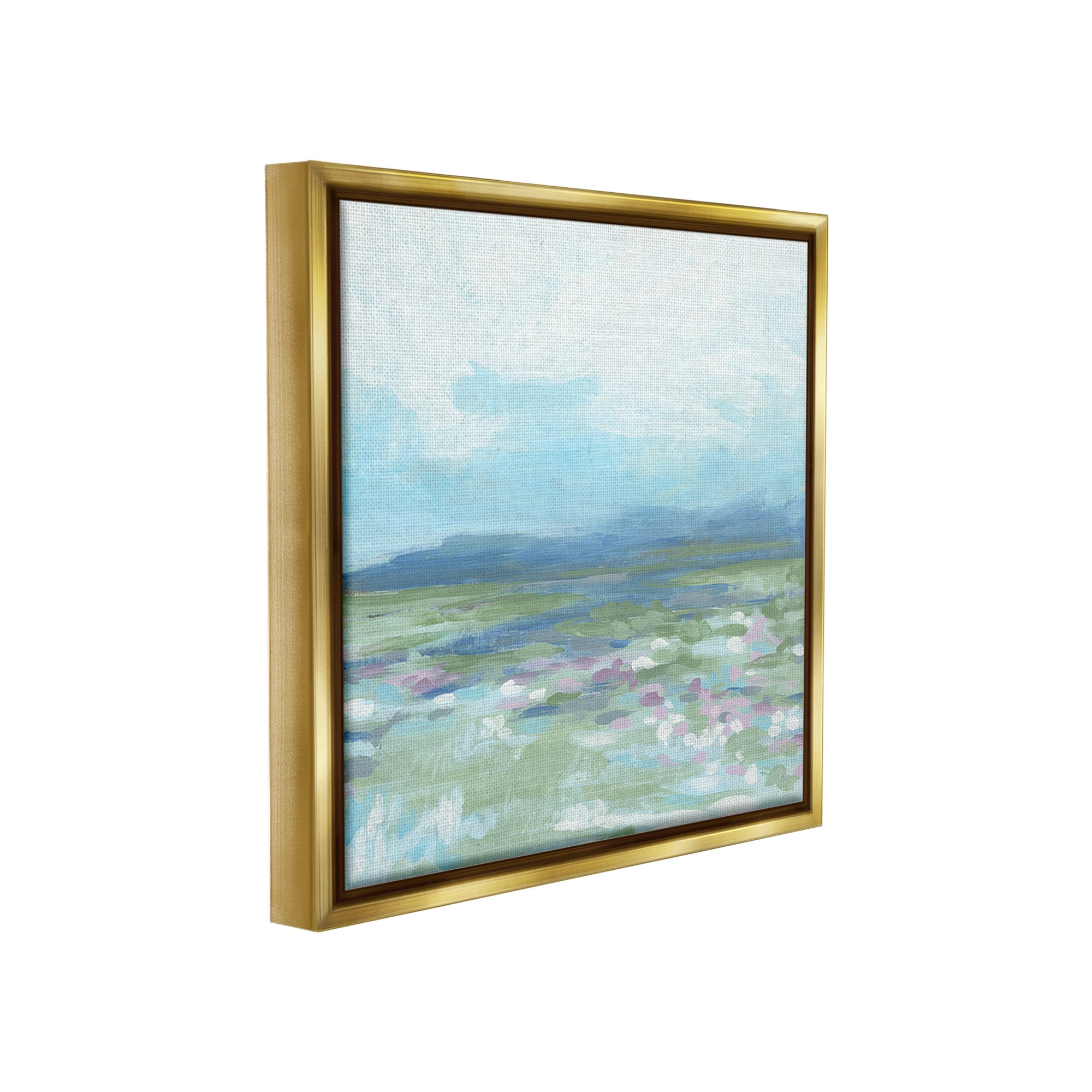 Stupell Industries Foggy Valley Landscape Landscape Painting Gold Floater Framed Canvas Art Print Wall Art, 25 x 25