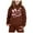 C364 Coffee, variant on CONZONE Toddler Girls Sweatsuits 2 Piece Set Long Sleeve Bow Graphic Hoodies and Jogger Sweatpants Soft Fall Winter Outfits for Girls Size 2-3 Years
