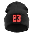 thumbnail image 3 of Hip-Hop hats a thick Punk personality number 23 hat the winter caps Gorras Hombre winter hat Black Winter Beanie Knit Hats for Men and Women Loser Warm Cuffed Plain Stretchy Soft Daily Skiing Cap, 3 of 4