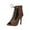 Brown, variant on Fesfesfes Slandals for Women's Summer Lace-up Casual Peep Toe Leopard Hollow Out Sandals High Heels Shoes Ankle Boots