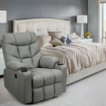 thumbnail image 3 of Gymax Fauteuil Inclinable de Massage à Levage Électrique en Tissu avec Télécommande Gris Clair, 3 of 10
