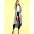 thumbnail image 5 of Made by Johnny Women's Casual Long Open Front Drape Lightweight Duster High Low Hem Maxi Long Sleeve Cardigan XXXL HEATHER_GREY, 5 of 6