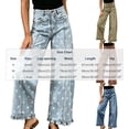 thumbnail image 3 of Cmtiyu Jeans for Women, Casual High Waist Polka Dot Print Wide Leg Pants With Ruffles, Baggy Daliy Denim Trousers with Pockets, S-L, 3 of 6