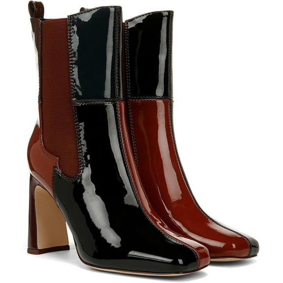 Circus NY by Sam Edelman Women's Elle Ankle Boot Black/Ginger Copper/Emerald 11M