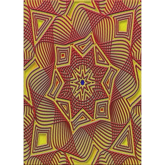 Ahgly Company Indoor Rectangle Patterned Metallic Gold Area Rugs, 7' x 9'