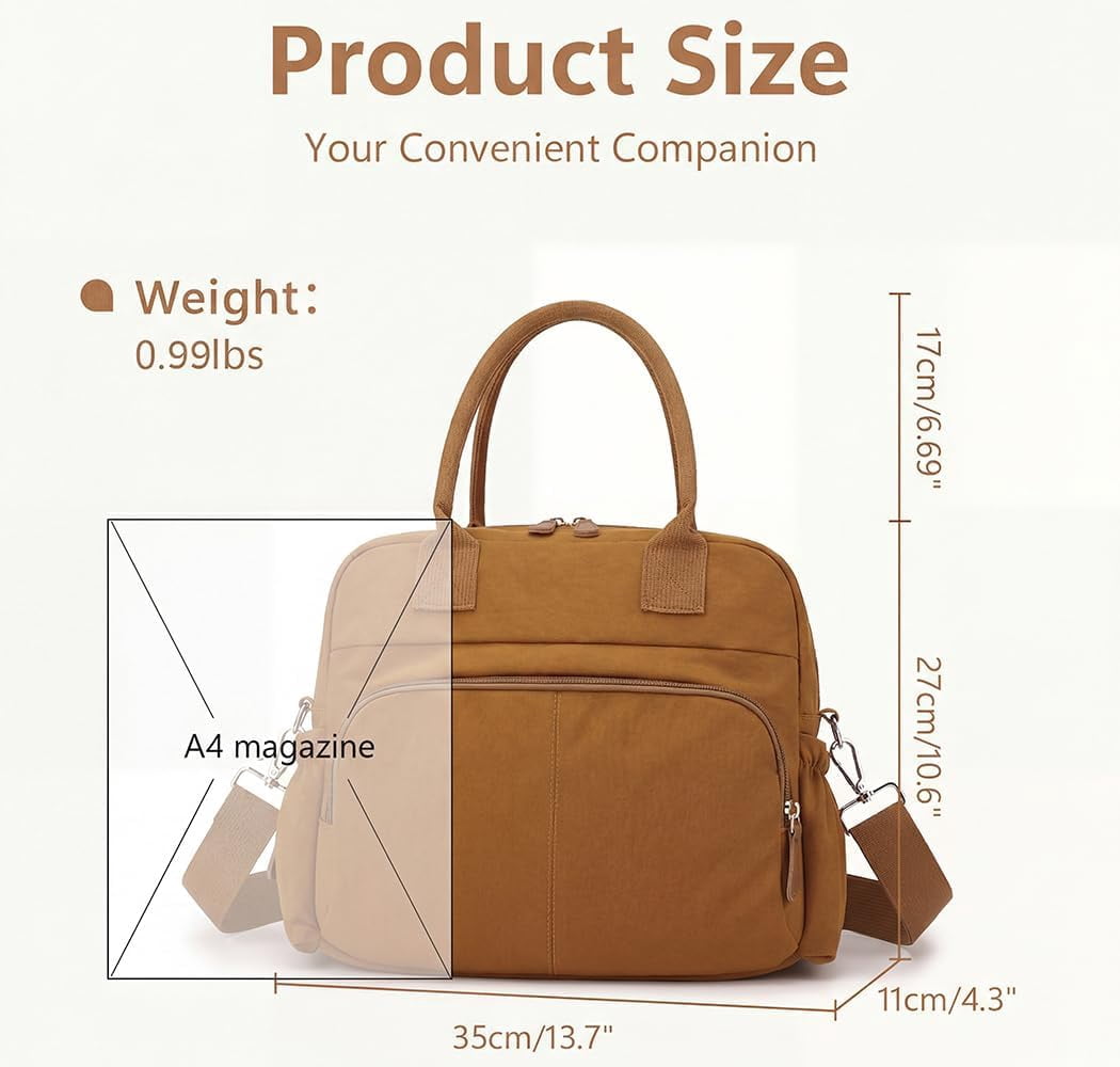 Sunyuer Diaper Bag Tote, Travel Stylish Mommy Bag with Stroller Clips, Large Capacity Hospital Bag for Labor and Delivery