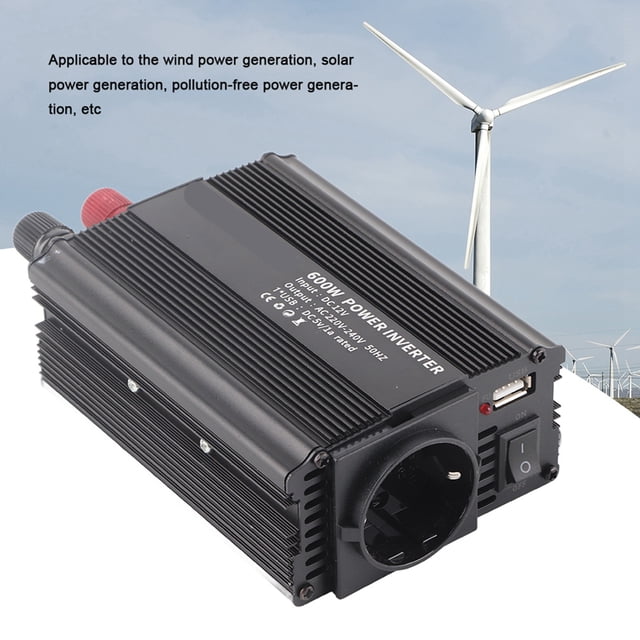 Jadeshay Convertidor Inversor de Onda sinusoidal de corrección Convertidor de 12 V Convertidor de Potencia con Panel Solar 220V 600W