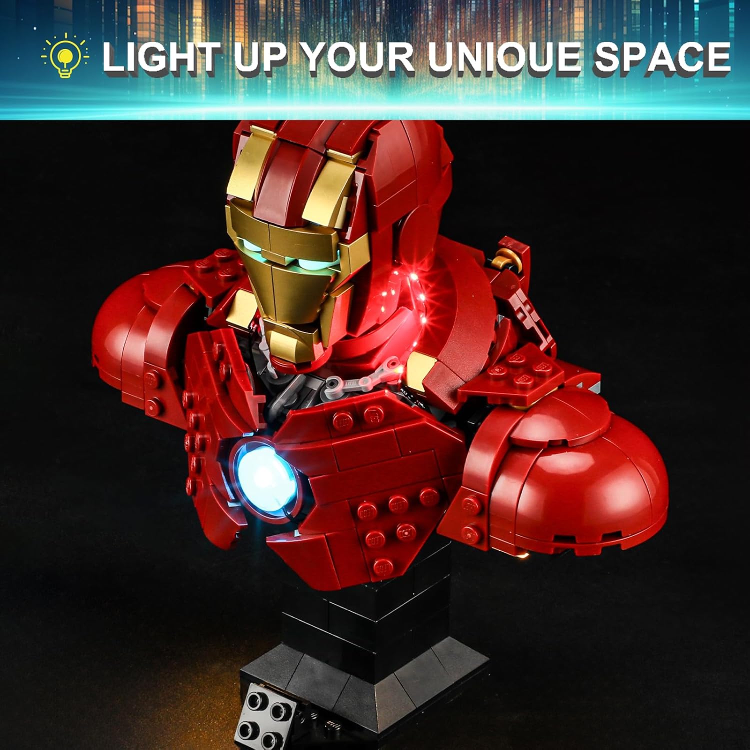LED Light Kit for Lego 76327 Iron Man MK4 Bust, Compatible with Lego 76327 Building Blocks Model(Not Include Blocks Set)