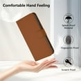 thumbnail image 6 of Wallet Case Compatible for iPhone 15 Plus, PU Leather Magnetic Closure Protective Flip Folio Case with 3 Card Holder and Wrist Strap Cover Women Men,Brown,For iPhone 15 Plus, 6 of 7