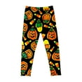 thumbnail image 4 of Girls Halloween Leggings Cute Pumpkin/Ghost/Bats Graphic Printed Soft Stretchy Jeggings Pants Holiday Outfits (7 Years, Style #I), 4 of 7