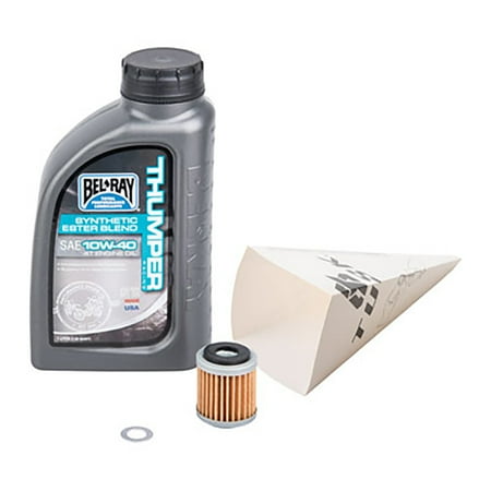 4-Stroke Oil Change Kit Bel-Ray Thumper Synthetic Blend 10W-40 Compatible With Kawasaki KX450 X 2021