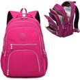 thumbnail image 1 of Mochila informal de nailon resistente al agua de gran capacidad para mujer, mochila de viaje, mochila multifunción para ordenador portátil (púrpura rojo), 1 of 4