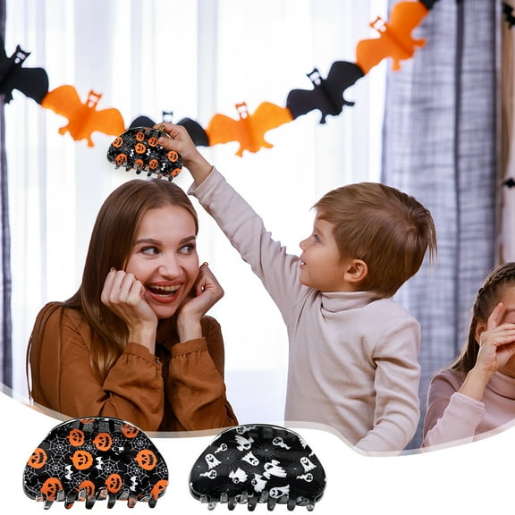 Halloween Halloween Hair Claw Hair Clips for Women,Pumpkin Ghost Skeleton Spide Web Hair Claw Clips Hair Accessories for Halloween Costume Party
