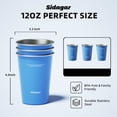 thumbnail image 3 of Sidagar 12 oz Stainless Steel Cups Metal Shatterproof Stackable Pint Drinking Glasses, 3 Pack Blue, 3 of 7