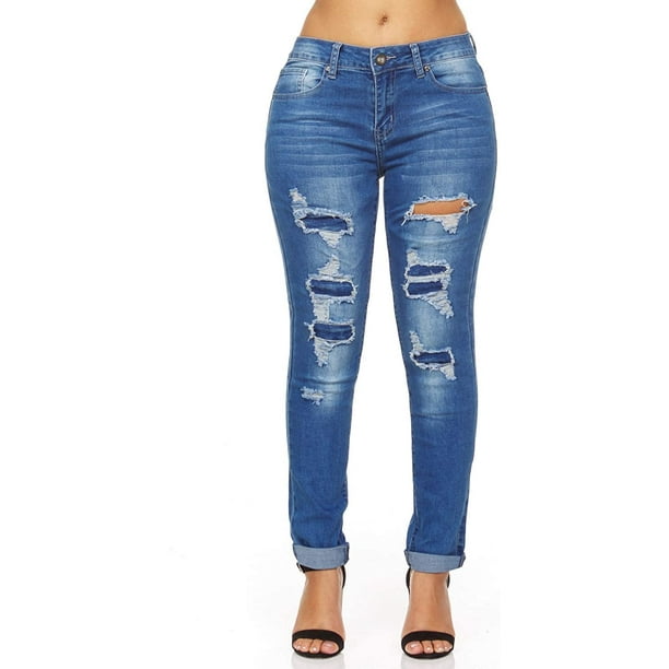 Cute Teen Girl Jeans juniors plus ripped repaired patched skinny pants for  Teen Girls distressed - Walmart.com