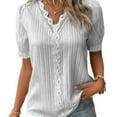 thumbnail image 1 of Dames Verticales à Rayures à Manches Blouse Décontractée Tenue de Vacances de Style Élégant, 1 of 7