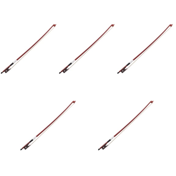 MLINS 5pcs Violin Bow Round 1/ 4 Type Horsehair Violin Bow Violin Parts Violin Accessories for Musical Instrument ( Brown )