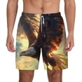 thumbnail image 2 of Picia Golden Sky Bald Eagle pattern Mens Swim Trunks with Compression Liner Stretch Beach Shorts Quick Dry with Zipper Pockets No-Chafing Board Shorts-Medium, 2 of 9