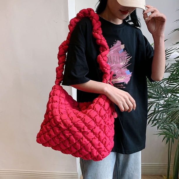 Bolso de mano acolchado Bolso de moda acolchado de algodón Bolso bandolera grande para mujer