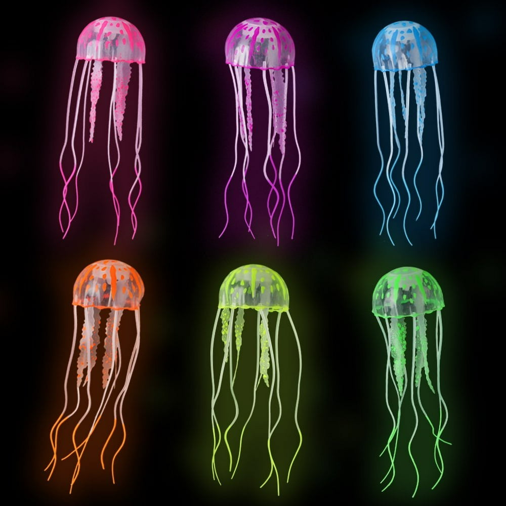 6Pcs Artificial Jellyfish Decor Ornament for Aquarium Fish Tank, Fake