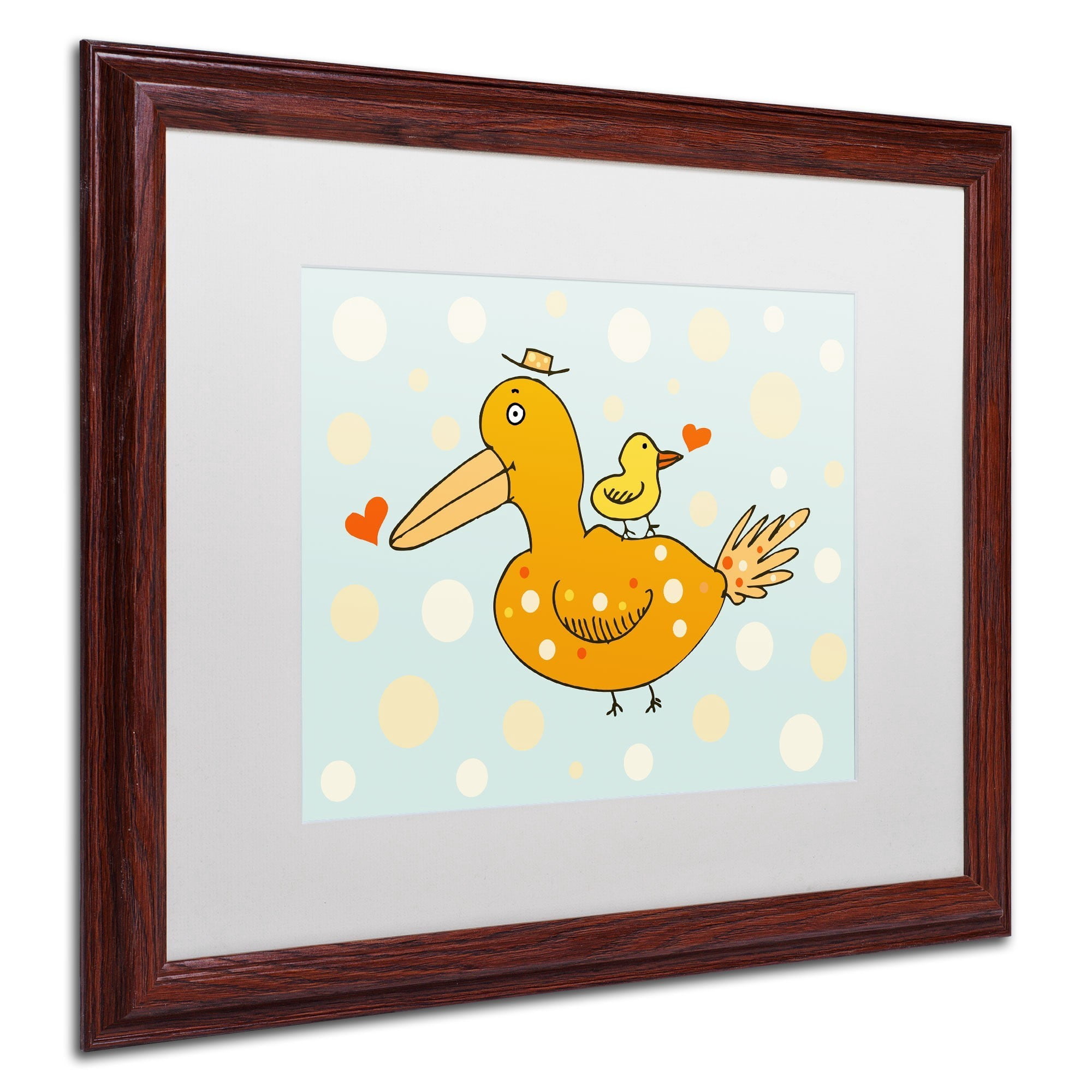 Carla Martell 'Bird and Baby' Matted Framed Art