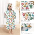 thumbnail image 4 of Dailycode Wearable Blanket Hoodie Oversized Sherpa Flannel Blankets with Pocket for 3-14 Year Old Coconut Tree and Fruit, 4 of 7