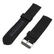 M Buder 22mm Canvas Quick Release Watch Band for Men and Women, Universal Replacement Strap for Smartwatches, 10 inches / 25.4 cm, Black, Lightweight Breathable Wristband Accessory
