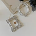thumbnail image 3 of 5 Pcs Siver Mini Frames Vintage Flower Round Rectangle Baroque Picture Frame Table Top Jewelry Display Frame for Christmas Holiday Party Hotel Decor, 3 of 5
