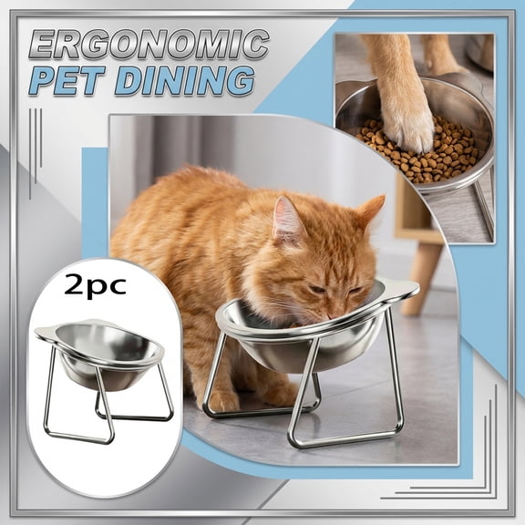 Elevated Dog Cat Bowl Stand, Angled Pet Feeding Bowl for Food and Water, Stable Raised Design for Dogs and Cats, Easy Clean Daily Feeding Station for Home