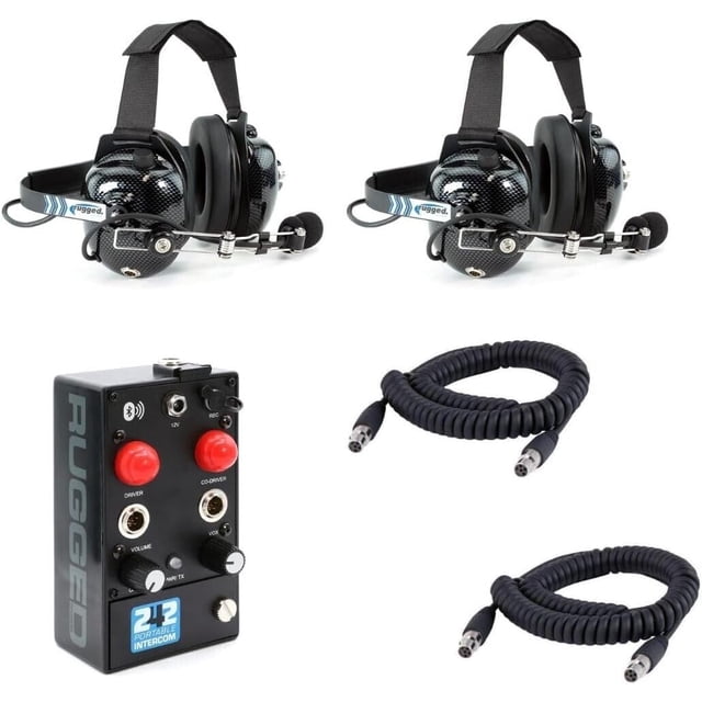 Kit de comunicación de intercomunicación para radios resistentes para 2 personas con auriculares