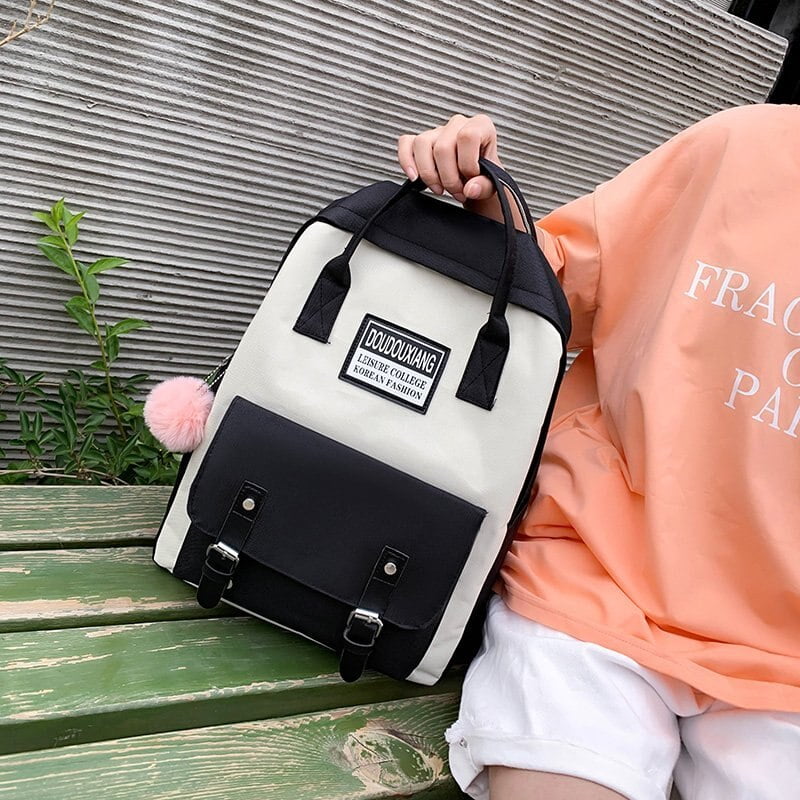 5 pcs sets canvas School Bags For Teenage Girls Women New Trend Female Backpack Nylon Women Backpack Child Student Shoulder Bag Sac a dos scolaire Walmart