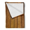 thumbnail image 2 of Brown Soft Flannel Fleece Blanket, Wooden Plank Texture Tree Timber Floor Vintage Style Natural Illustration, Cozy Plush for Indoor and Outdoor Use, 70" x 90", Dark Brown Pale Brown, by Ambesonne, 2 of 5