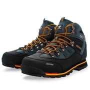 Mens Waterproof Leather mid Hiking Boots Outdoor Non-Slip Lightweight Trekking Sneakers