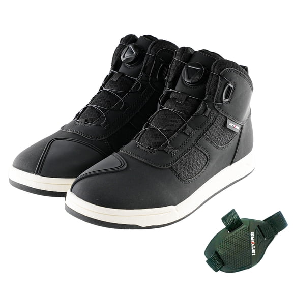 1Storm Men's Motorcycle Streetbike Casual Water-Proof Racing Boots HW-009 All Black US 8.5